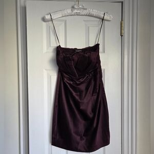Express Strapless Burgundy Dress